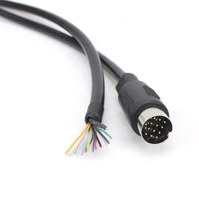Buy Custom 1M 2M Shield 13 PIN Din Connector to Open Wire Pigtail Cable online manufacture