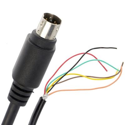buy Customization 6 7 8 PIN MINI DIN to Pigtail Open Tinned Wire Cable online manufacture