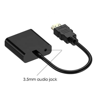 Buy 1080P 4K HDM TV I Male to VGA Female Adapter with 3.5 Audio Jack Power for Computer PC Monitor HDTV online manufacture