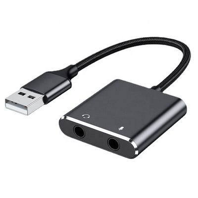 Buy Plug and Play Audio Mic Studio Headset USB External Sound Card Adapter for Laptop online manufacture