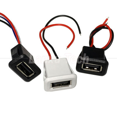 Buy Waterproof USB Type A Female Socket Mount 2 Pin Wire Cable for LED Lamp Toy online manufacture