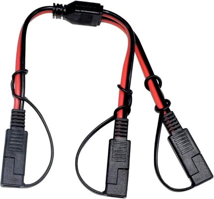 Buy 14AWG SAE DC Power Automotive Connector Cable Y Splitter 1 to 2 SAE Extension Cable for RV Caravan Solar Panels Battery Charge online manufacture