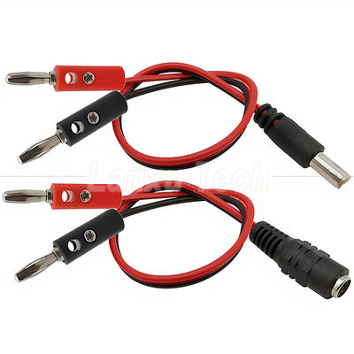 Buy 12v DC 5.5mm X 2.1mm Male Barrel Jack to 4mm Banana Plugs Test Leads Power Cable online manufacture