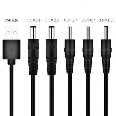 Buy Customization USB to DC 2.1x5.5mm 2.5x5.5mm 1.35x3.5mm 2.5x0.7mm 4.0x1.7mm Power Cable online manufacture