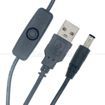 Buy High Quality Power ON OFF Switch USB to DC 5.5x2.1mm Charger Cable for Led Strip Lamp Light Fan online manufacture