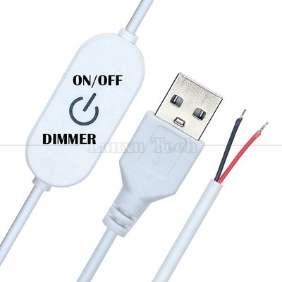 Buy 5V Touch Switch ON OFF Controller Stepless USB to Open Wires End Cable LED Dimmer for Led Strip Light Lamp online manufacture