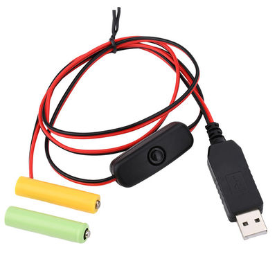 Buy 1.5v 3v 4.5v 6v LR6 AA LR03 AAA Battery Eliminator Replace USB Switch ON OFF Power Charger Cable for LED Light Electronic Toys online manufacture