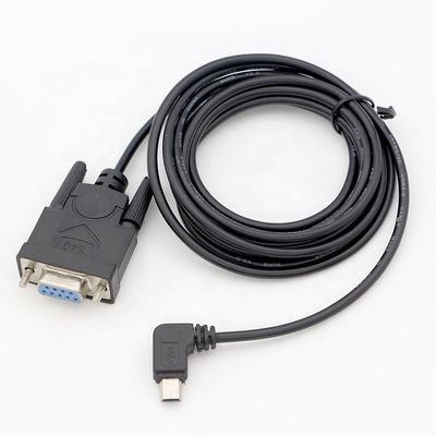 Buy CUSTOM 90 Degree Right Angle Mini B USB to Female DB9 RS232 Serial Cable online manufacture