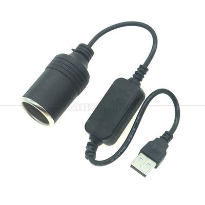 Buy High Quality 12W 5V USB to 12V Converter Cigarette Plug Lighter Socket Cable Adapter with Led Voltage Module online manufacture