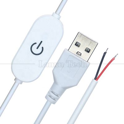 Buy 5V 1m on off Switch Controller USB to Open Wires End Cable Touch Dimmer for 3w 5w Led Strip Light Lamp online manufacture