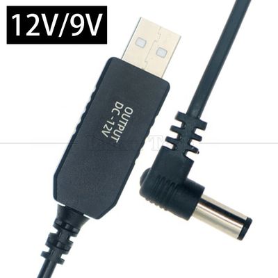 Buy 12V Booster USB 5V to 12V 90 Degree Angle 5.5x2.1 mm Jack Cable for Wifi Router online manufacture