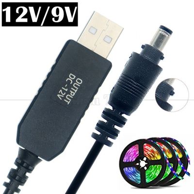 Buy High Quality 5V USB to 12V Output DC 5.5x2.1mm Lock Connector Booster Set Up Power USB Cable for Led Strip String Lights Bulb online manufacture