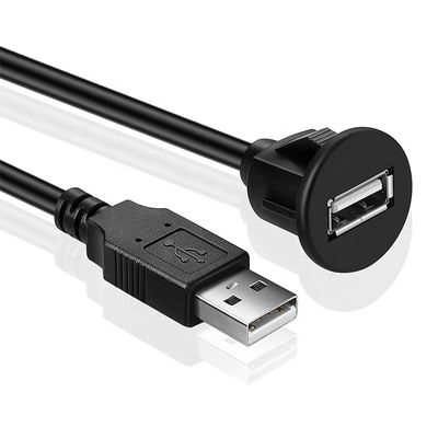 Buy Car Audio Dashboard Flush Mount Panel USB 2.0 Male to Female Extension Cable for Car Truck Boat Motorcycle Dashboard online manufacture