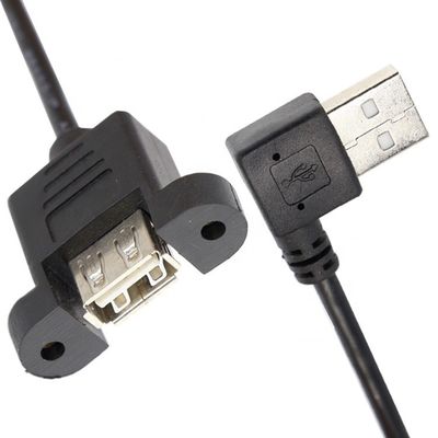 Buy Screw Locking Male to Female Panel Mount USB Extension Cable online manufacture