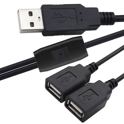 Buy 1m  2m 1 Male to 2 Female Y Shape USB Splitter Cable for Charging online manufacture