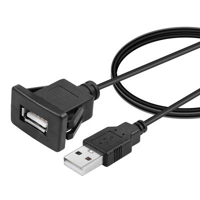 Buy Waterproof Flush Panel Mount Male to Female Socket USB Extension Wire Cord Cable for Car Truck Boat Motorcycle Dashboard online manufacture