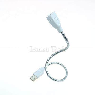 Buy Flexible Metal Stainless Hose Male to Female USB Charging Extension Adapter Cable for Led Light Fan online manufacture