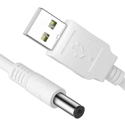 Buy White 1M 5V USB 2.0 A Male To DC Barrel Jack 5.5X2.1mm Power Charger Cable online manufacture