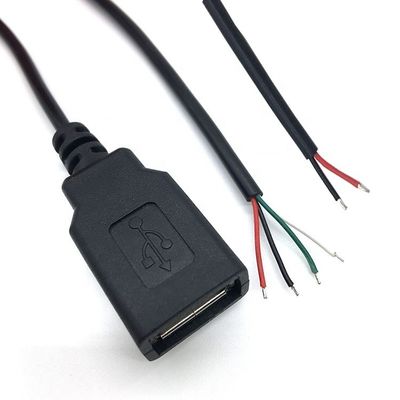 Buy Male Female USB 2.0 Type A Plug to Free End Tinned Open Pigtail Wire Charger Cable for LED Strip online manufacture