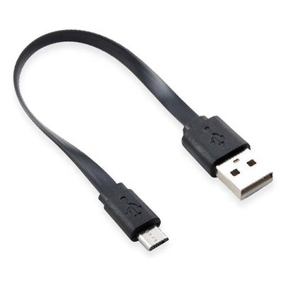 Buy Short Black White Flat Micro USB Cable for Power Bank Speaker online manufacture