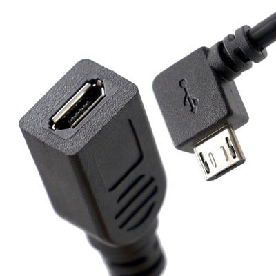 Buy CUSTOM 90 Degree Right Angle Male to Female Micro USB Cable online manufacture