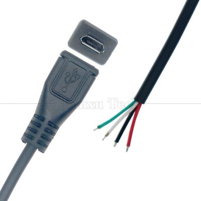 Buy OEM Data Charging Micro b 5 PIN USB Male Female to Open 2 4 Cores Bare Wires Pigtail Cable online manufacture