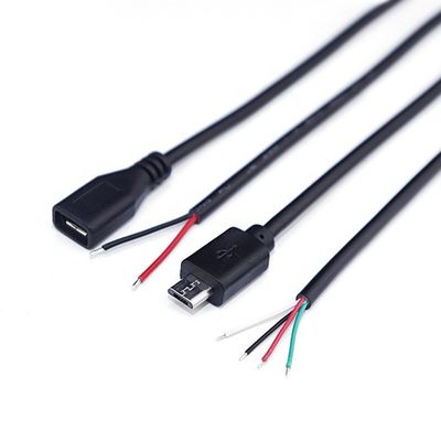 Buy OEM Data Charging 2 4 Cores Micro USB Male Female to Open Bare Wires Pigtail Cable online manufacture