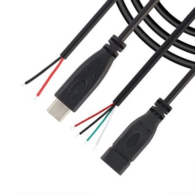 Buy OEM 2 4 Cores USB Type C Male Female to Stripped Open Wire End Pigtail Cable online manufacture