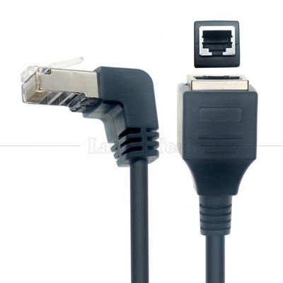 OEM STP UTP 90 Degree Right Angle RJ45 8P8C Male to RJ45 Female Socket Cat5e Ethernet Cable