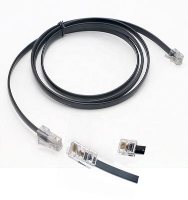 Custom Black RJ45 8P8C to DSL RJ11 6P4C Telephone Modem Wan Cable