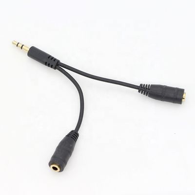 1 Male To 2 Female Split 3.5mm Stereo Jack Headphone Audio Y Splitter Cable