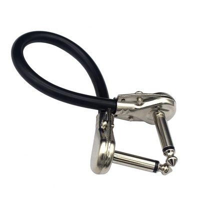 1/4 6.35mm Inch Silver Golden Right Angle Mono TS Audio Jack Instrument Guitar Patch Cable
