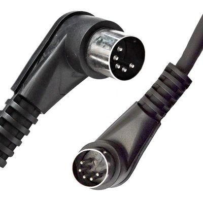 CUSTOM Factory Shield Right Angle Male to Male 5 Pin Din Connector Midi Cable