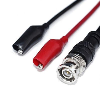 BNC to Dual Alligator Crocodile Clips Test Lead Cable for Oscilloscope CCTV Camera Video