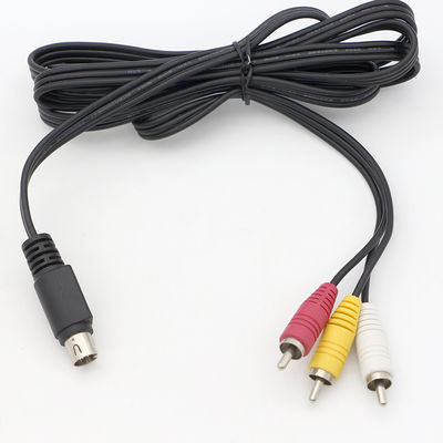 OEM 9 Pin Mini Din to RCA S Video Audio Cable for TV Displays Audio Video Receiver
