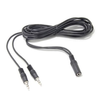 2 female to 1 male 3.5mm Stereo Jack Headphone Speaker Audio Y Splitter Cable