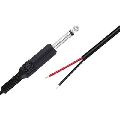 6.35mm 1/4 Inch TS 2 Ploes Jack Mono Male Audio Plug to Bare Wire Open End Cable for Microphone