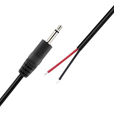 Custom 2 Poles TS 3.5mm Stereo Audio Mono Jack Male Plug to Stripped Pigtail Tinned Bare Wire End Cable