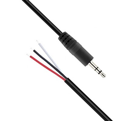 Custom 3 Poles 3.5mm Stereo Audio Jack to Stripped Pigtail Tinned Bare Wire End Cable