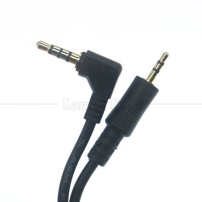 2.5mm 3 Poles Jack to 90 Degree Right Angle 4 Poles 3.5mm TRRS Jack Stereo Audio Cable for TV Radio