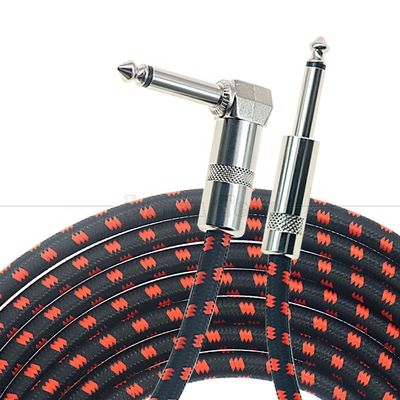 OEM 3ft 10ft 5m 1/4 6.35mm Mono TS Jack Lead Braided Electric Instrument Accessory Amp Effect Amplifier Guitar Patch Cable
