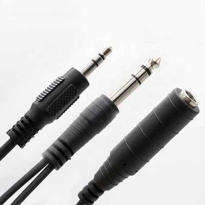 Splitter Male to Female 6.35mm 3.5mm TRS Jack Microphone Audio Cable
