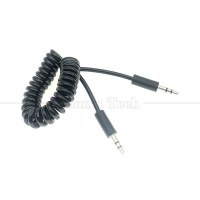 Spring Coiled Male to Male 3.5mm Jack Aux Stereo Audio Extension Cable