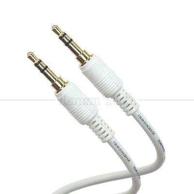 High Quality Gold Silver Plated Male to Male 3.5mm TRS 3 Poles Stereo Jack Audio Extension Cable