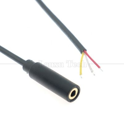 Customized 3.5mm TRS 3 poles Shield Audio Jack Female to Open Stripped Tinned Bare End Wires Cable