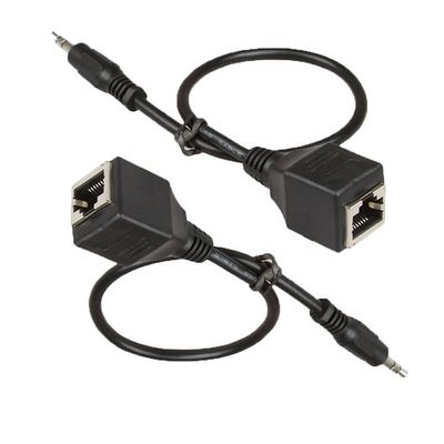 3.5mm Stereo Audio Jack to RJ45 Female Socket Ethernet Extender Cable