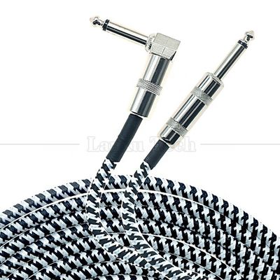 3M Right Angle Braided Metal 6.35mm 1/4 TS Jack Audio Electric Guitar Effect Instrument Bass Amp Patch Lead Cable