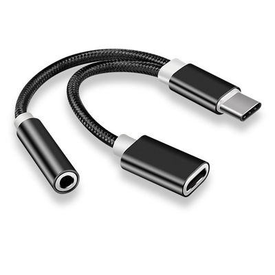 2 in 1 Type C to 3.5 mm Charger Headphone Audio Jack USB C Cable Portable Type-C to 3.5mm Connector Adapter for Mobile Phone