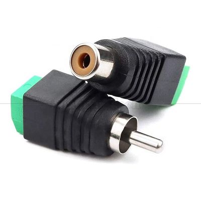 RCA Female Male to Screw Terminal AV Phono Solderless Plug Wire Connector Converter Audio Adapter