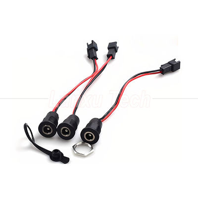 DC 022 5.5x2.1mm 5.5x2.5mm Female Socket Threaded Mount to JST SM 2 Pin Connector Cable